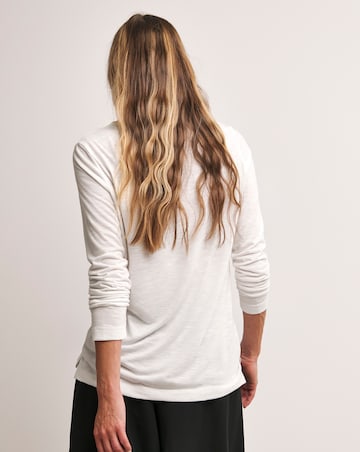Anthology White Crew Neck Long Sleeve Top