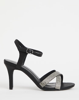 Joanna Hope Diamante Crossover Heeled Sandal Extra Wide EEE Fit