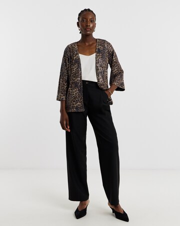 Leopard Sequin Short Kimono