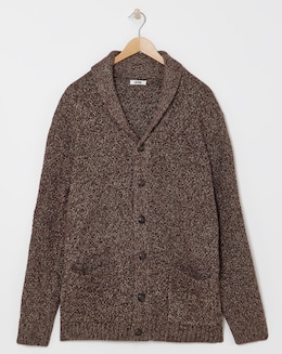 Brown Twist Wool Cardigan