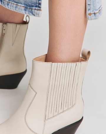 Katya Leather Pointed Chelsea Western Ankle Boots - Extra Wide Fit (EEE)