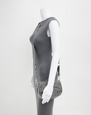 Grey Denim Soft Volume Crossbody Bag