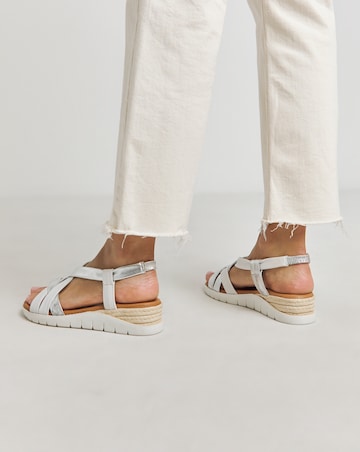 Senna Leather Tubular Sandals - Wide Fit (E)