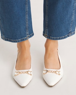 Susanna Slingback Shoe With Trim - Wide Fit (E)