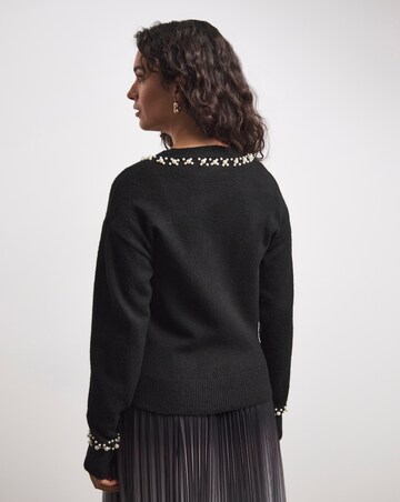 Joanna Hope Pearl Trim Knit Jumper