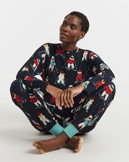 Chelsea Peers Skiing Dog Family Pyjama Set Womens