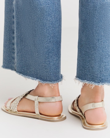 Selma Leather Woven Elastic Sandal - Wide Fit (E)