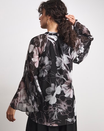 Joanna Hope Keyhole Pleated Blouse