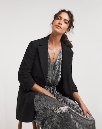 Black Relaxed Twill Blazer