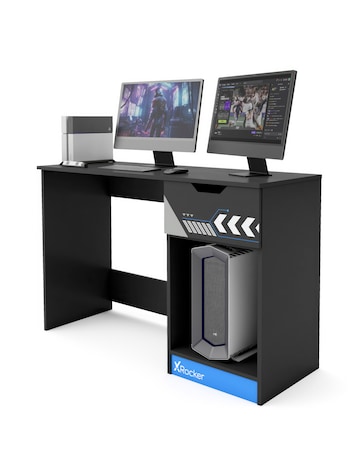 Octane Gaming Desk with Drawer Blue