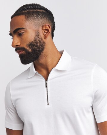 Supima Zip Neck Polo- White