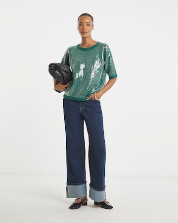 Sequin Short Sleeve Jumper