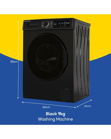 Russell Hobbs RH914W116B, 9kg, 1400rpm, Washing Machine - Black