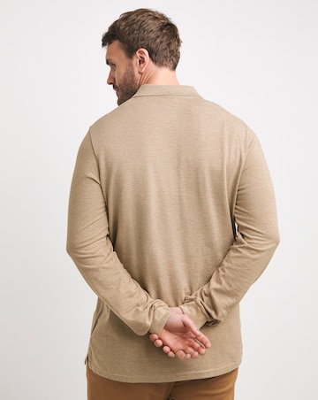 Long Sleeve Marl Pique Polo Long