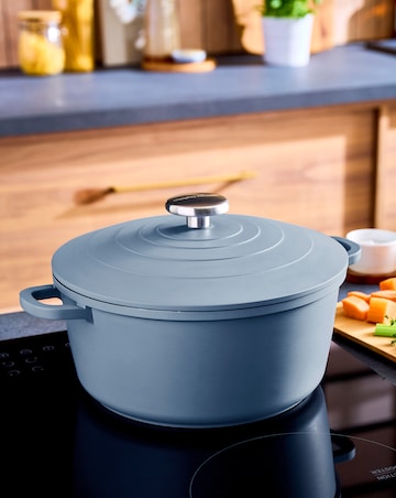 Morphy Richards Cast Aluminium 24cm Blue Casserole Dish