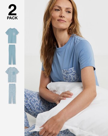 JD Williams (2 Pack) Value Pyjama Sets Leaf Print