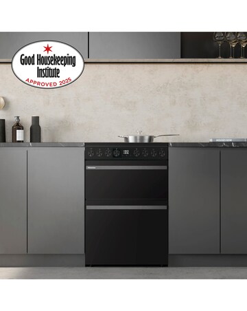 Hisense HDCEC6C20B 60cm Electric Double Cooker - Black