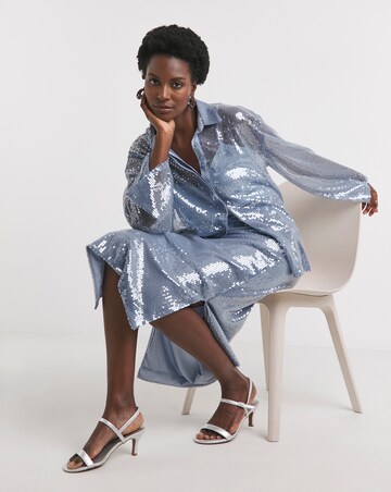 Sequin Relaxed Shirt - Blue