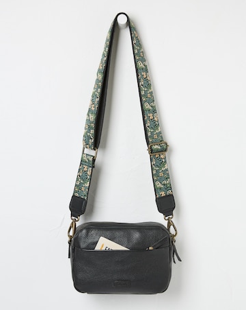 Fatface Oslo Leather Black Camera Bag