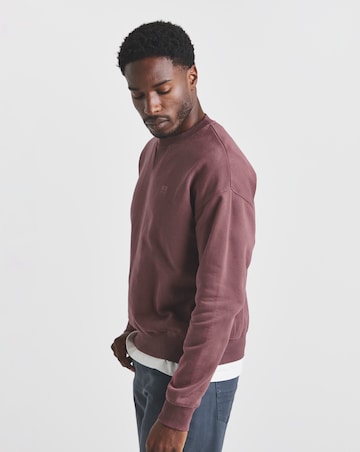 Union Garment Dyed Crew Sweatshirt-Burgundy