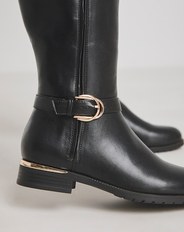 Heavenly Soles Cameron Knee High Boots - Extra Wide Fit (EEE) & Super Curvy Calf