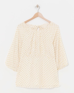 Gold Spot Lurex Exposed Back Dobby Swing Top