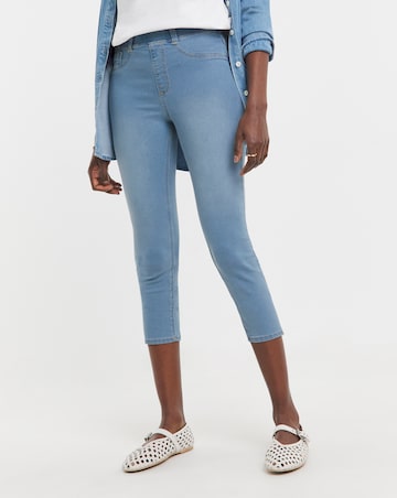 Light Blue Stretch Crop Jeggings
