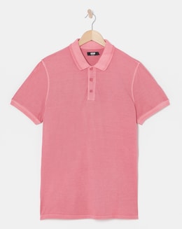 Garment Dyed Pique Polo Long