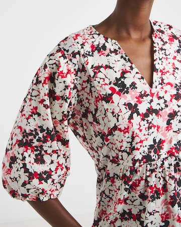 V Neck Bubble Sleeve Top