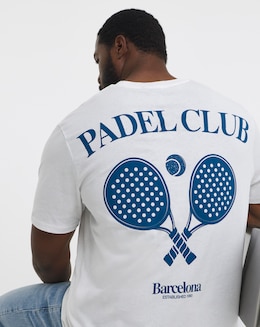 Jack &amp; Jones Padel Club Back Graphic T-Shirt - White