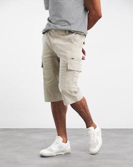 3/4 Length Twill Cargo Short