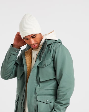 Khaki 4 Pocket Hooded Cotton Jacket
