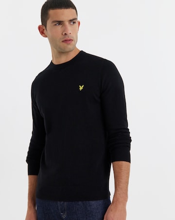 Lyle & Scott Cotton Merino Crew Neck Jumper - Black