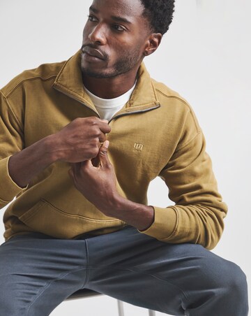 Union Garment Dyed Funnel Neck Sweatshirt-Tan