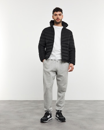 Black Lightweight Hooded Padded Jacket