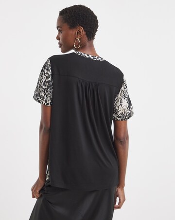 Satin Front Jersey Back Top