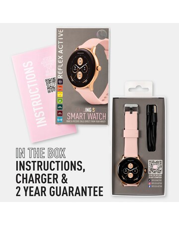 Reflex Active Series 22 Silicone Calling Strap Smart Watch - Pink