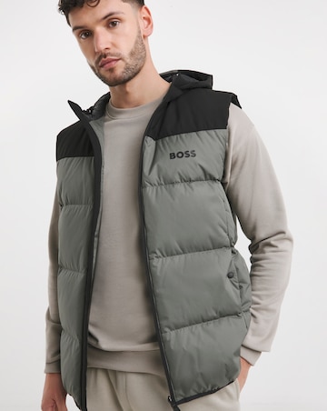 BOSS Colourblock Hooded Gilet - Grey