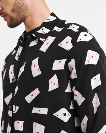 Long Sleeve Falling Playing Card Shirt