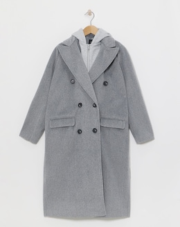 Grey Hybrid Hooded Coat