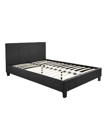 Hayden Faux Leather Bed Frame with 3 Layer Memory Foam Hybrid Mattress