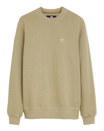 Union Garment Dyed Relaxed Fit Crew Neck Sweat- Tan