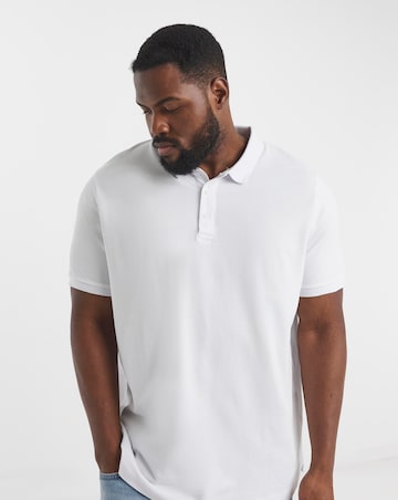 2 Pack Polo Shirts-Black/White Long Length