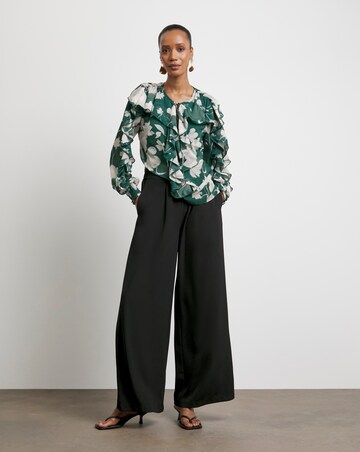 Joanna Hope Crinkle Chiffon Ruffle Blouse