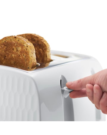 Russell Hobbs 26070 Textured Honeycomb White 4 Slice Toaster