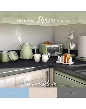 Swan SR11010GNE Retro 30/70 Top Mounted Fridge Freezer - Green