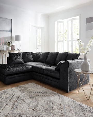 Chicago Crushed Velvet Left Hand Corner Chaise Sofa