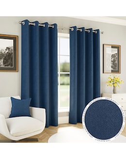 Chester Herringbone Eyelet Curtains