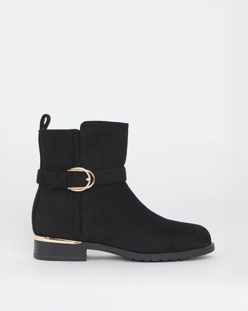 Heavenly Soles Indi Ankle Boots With Buckle Strap - Extra Wide Fit (EEE)