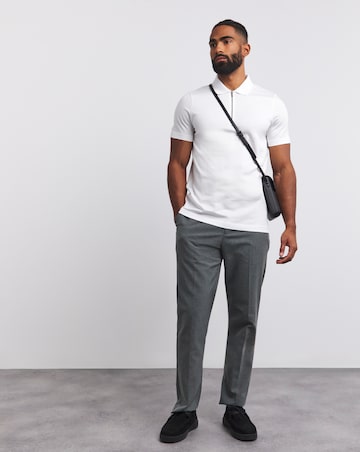 Supima Zip Neck Polo- White